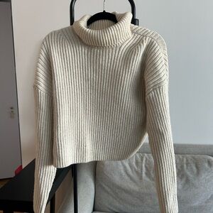 Oversized turtleneck mock neck sweater